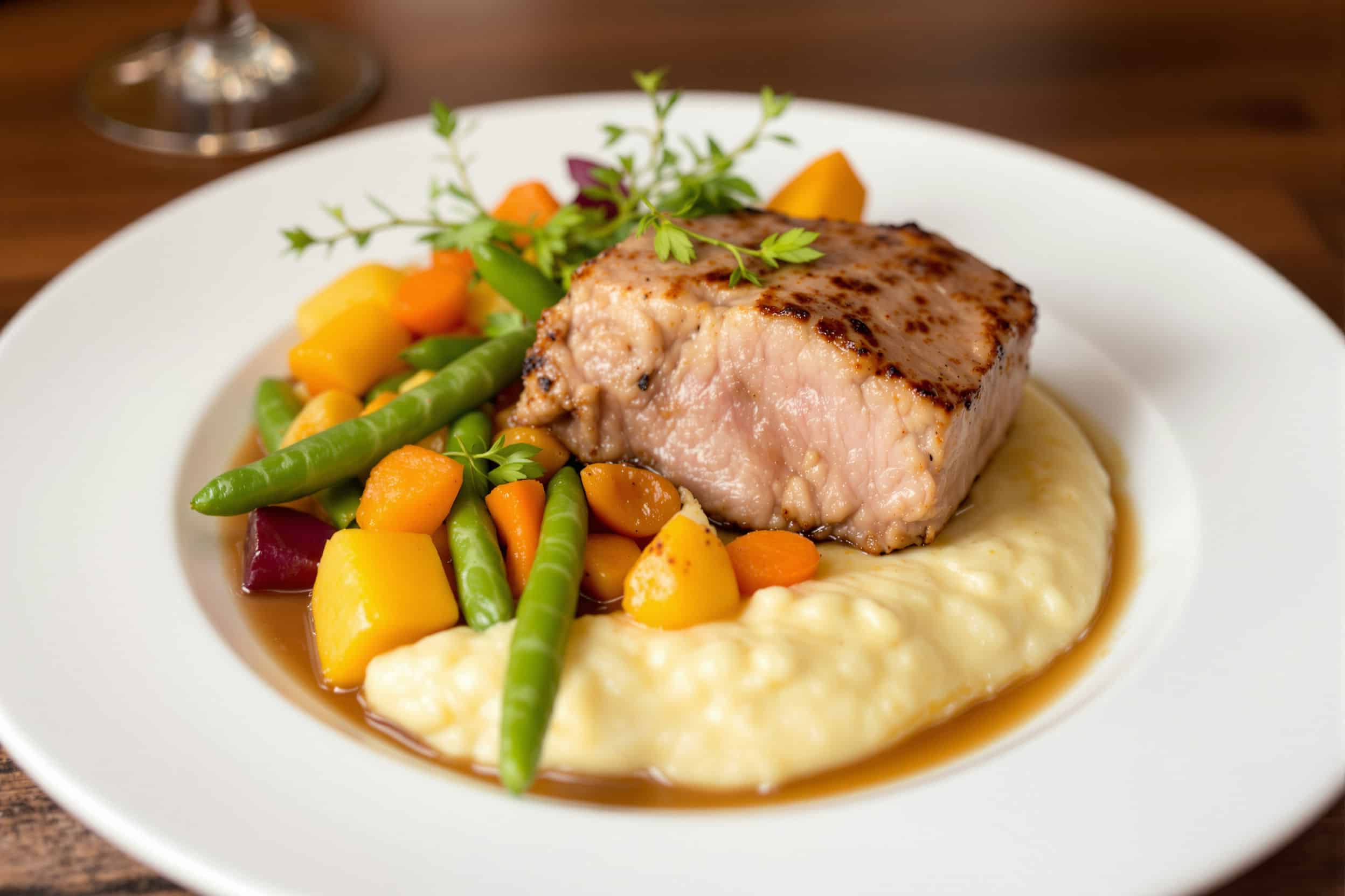 Magret de canard aux épices et au melon caramélisé