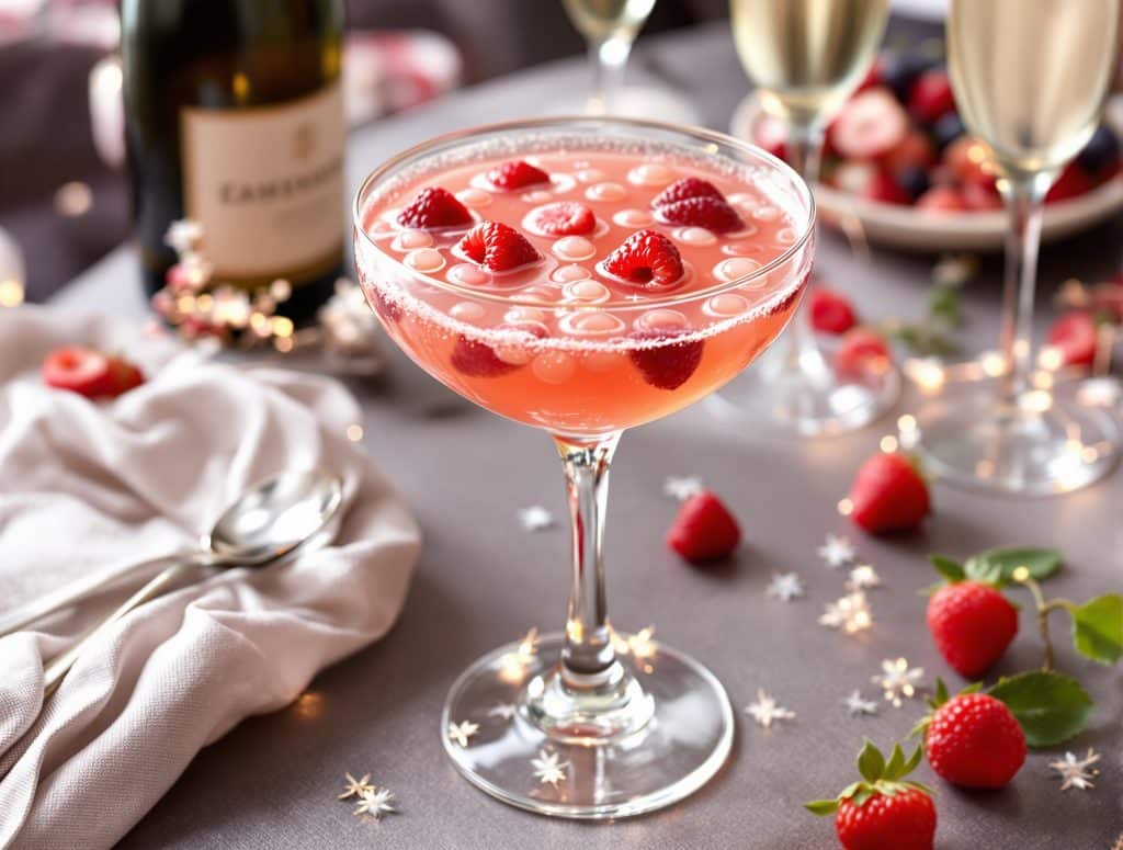 soupe de champagne aux framboises