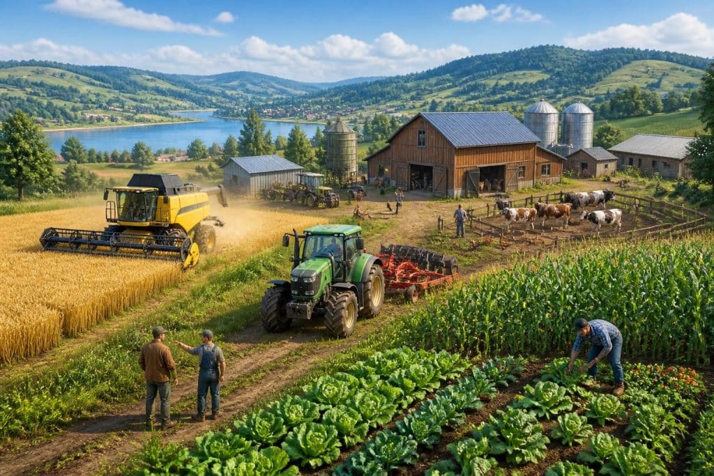 simagri est un jeu de simulation agricole en ligne gratuit et multijoueur qui vous permet de gérer votre propre exploitation, cultiver des champs, élever des animaux, et commercer avec d'autres joueurs dans un environnement réaliste et convivial.
