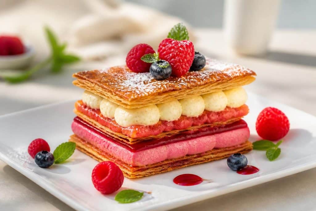 découvrez notre recette facile et originale pour un mille-feuille revisité, alliant saveurs traditionnelles et touches modernes pour un dessert délicieux et surprenant.