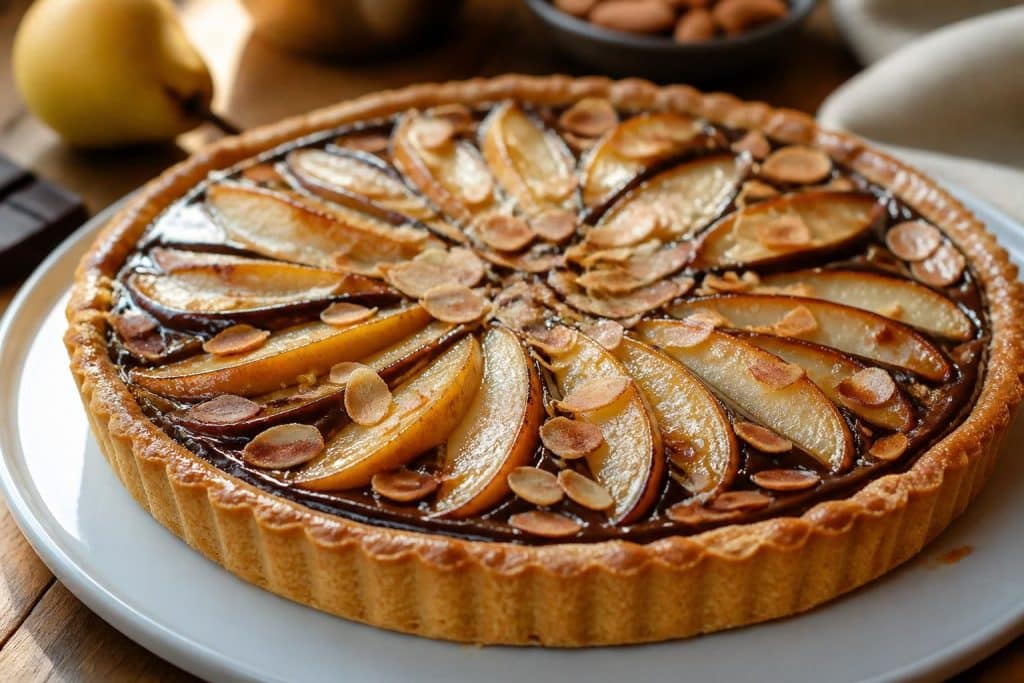 découvrez notre recette facile et gourmande de tarte poire chocolat amande, parfaite pour régaler vos papilles avec une douceur fruitée et chocolatée.