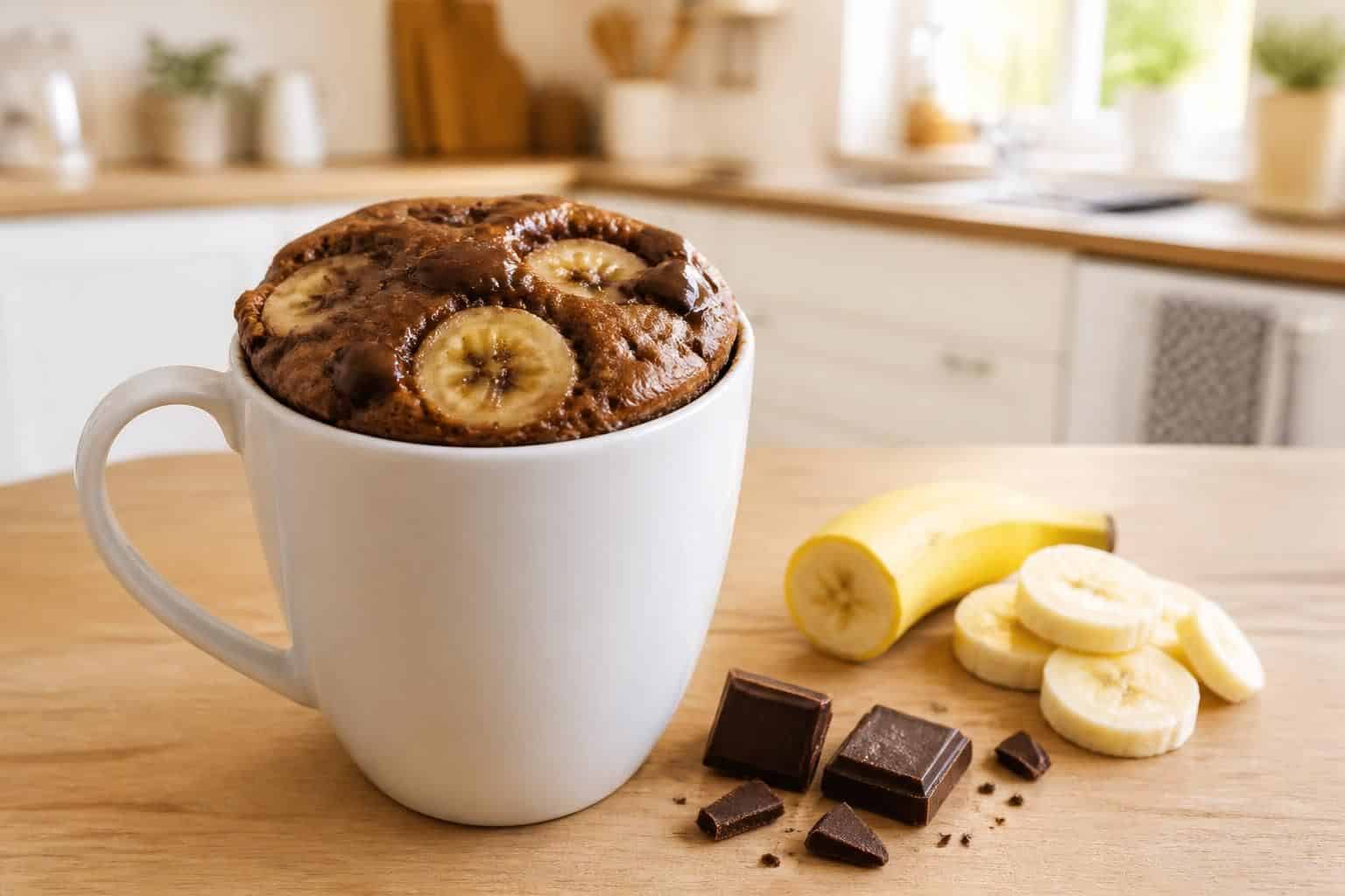 découvrez notre recette rapide et facile de mug cake banane chocolat, un délicieux gâteau individuel prêt en quelques minutes pour une pause gourmande improvisée.