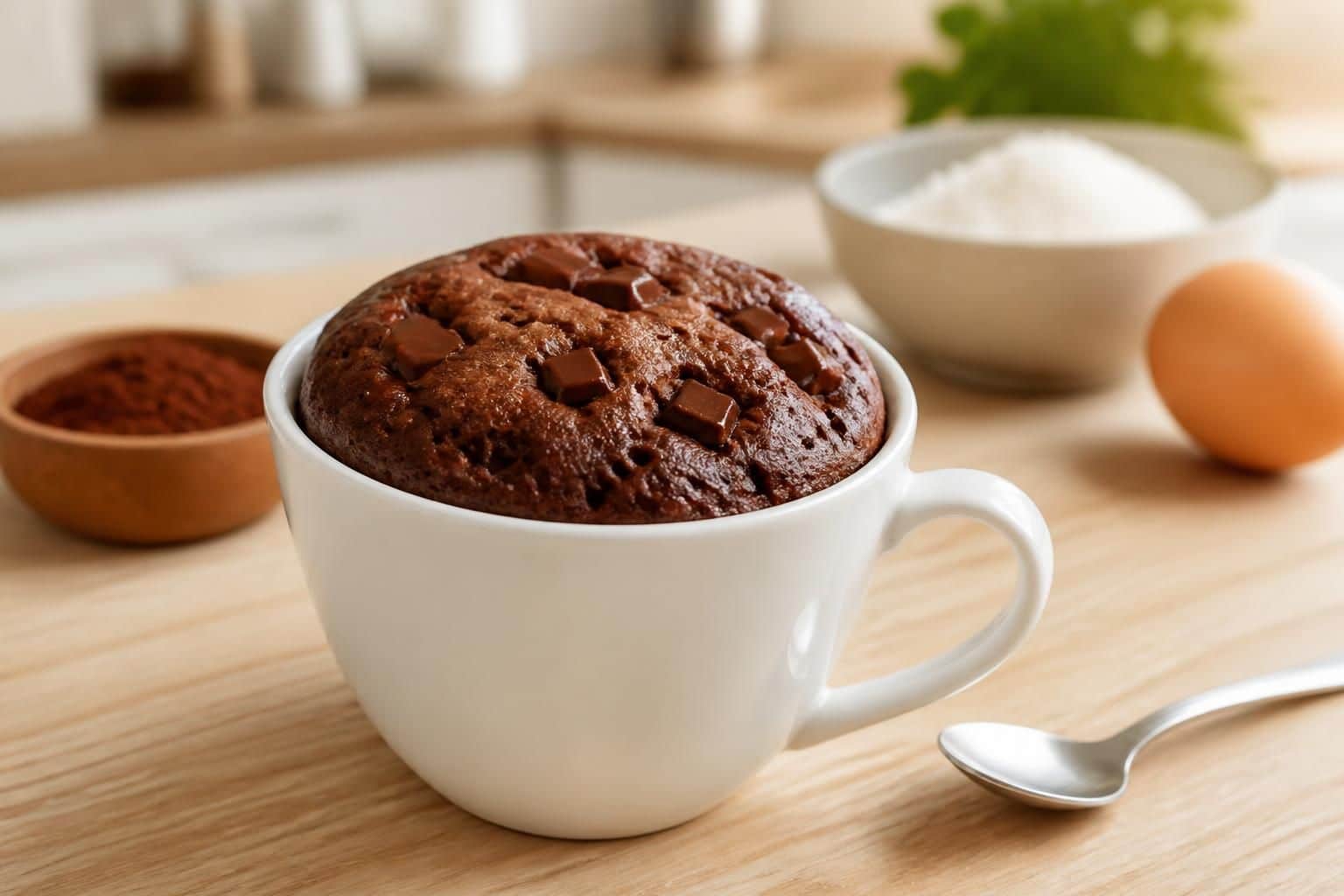 découvrez une recette rapide et légère de mug cake chocolat sans beurre, idéale pour une gourmandise saine et facile à préparer en quelques minutes.