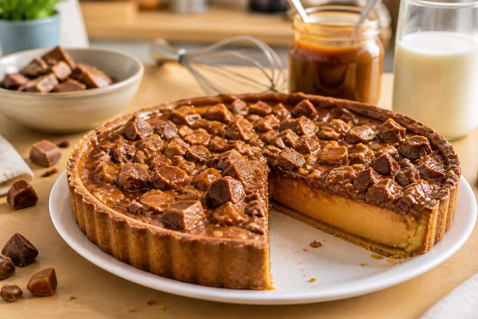 découvrez notre recette facile et gourmande de tarte au daim, parfaite pour régaler petits et grands avec son goût chocolaté et croquant irrésistible.