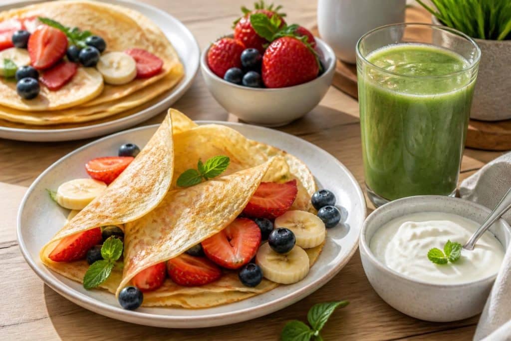 découvrez des recettes de crêpes healthy, légères et faciles à préparer, parfaites pour un repas équilibré au quotidien.
