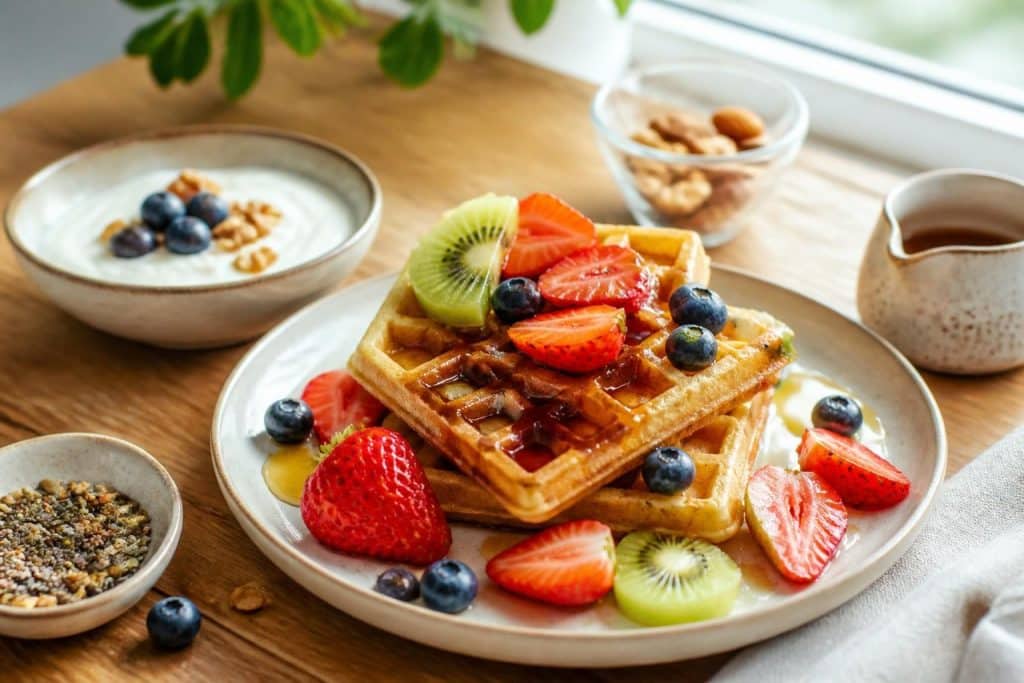 découvrez une recette facile et légère de gaufres healthy, idéale pour un petit-déjeuner sain et gourmand. préparez des gaufres savoureuses et nutritives en quelques minutes !
