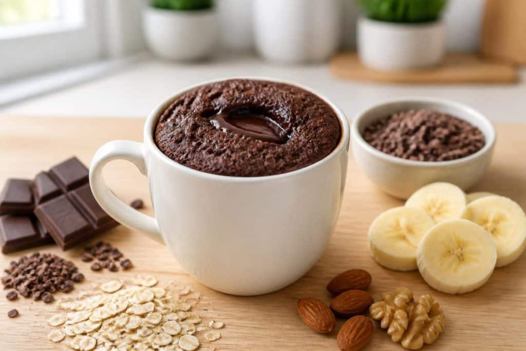découvrez notre recette de mug cake chocolat healthy, rapide et facile à préparer, pour un dessert gourmand sans culpabilité.