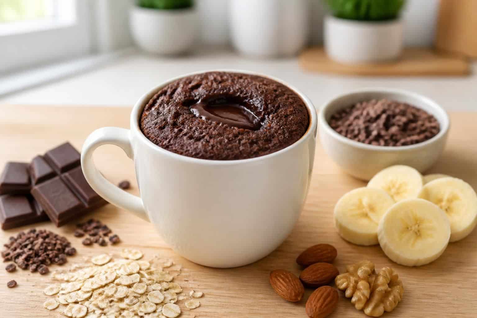 découvrez notre recette de mug cake chocolat healthy, rapide et facile à préparer, pour un dessert gourmand sans culpabilité.
