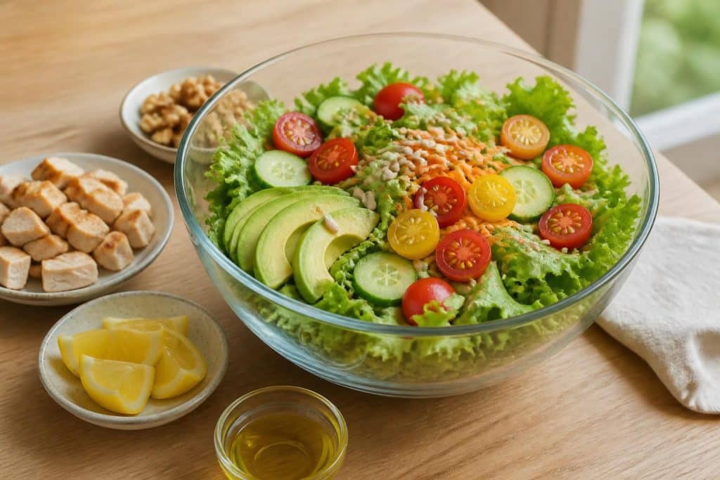 découvrez nos recettes de salades healthy simples et rapides, parfaites pour un repas équilibré et savoureux au quotidien.